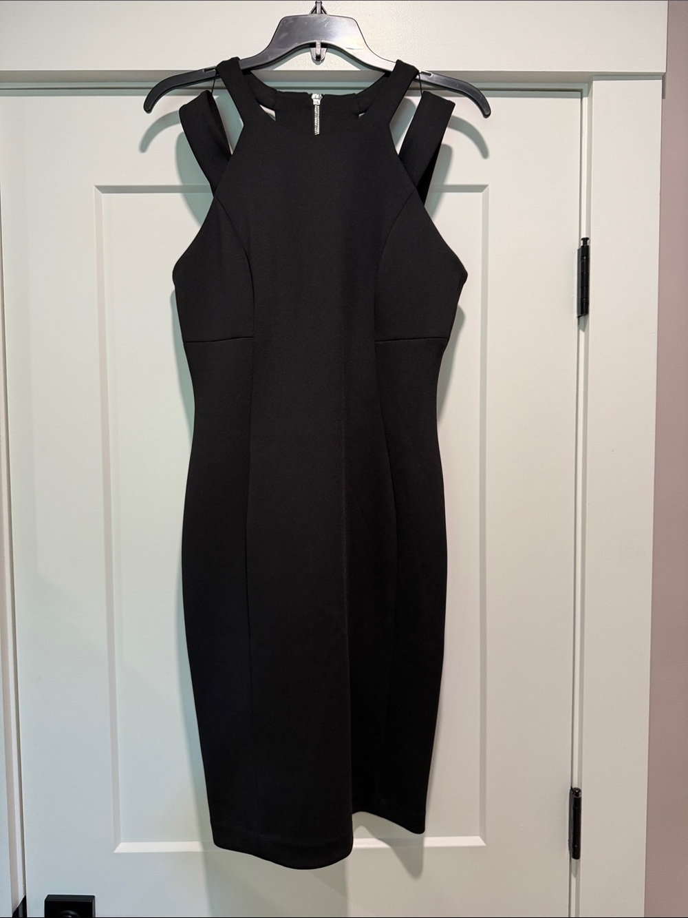 Calvin Klein Black Midi Dress with Cutout Straps